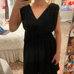 HD in Paris Anthropologie Black Flowy Midi Dress Photo 0