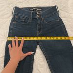EXPRESS  JEANS WOMEN SIZE 00 CROPPED DARK BLUE LEGGING JEANS THICK WAISTBAND Photo 5