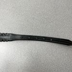 Nocona Womens Black Leather Belt 28 Silvertone Buckle 1.25in Rope Metallic USA Photo 7