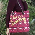 Sloan Ranger Cheers Darling Aztec Canvas Tote Photo 0
