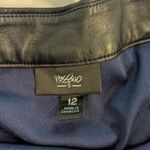 Mossimo Supply Co Y2K Mossimo Navy Pleated Skirt with Black Faux Leather Waistband – Size 12 Photo 4