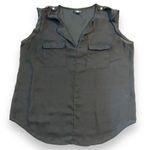 Mossimo Womens Blouse Top Shirt Pullover Sleeveless Black Studded Shoulders XL Photo 0
