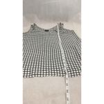 Worthington  Womens Medium Sleeveless Blouse White Green‎ Black Checkered Photo 5