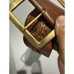 Y2K‎ Vintage Iceberg Belt Leather Embroidered Size 42 Retro Style 41" Boho Hobo Brown Photo 4