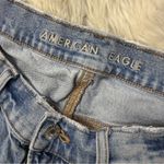 American Eagle  90s Straight Jeans Light Wash Distressed Size 12 Photo 5