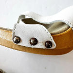 Candie's Vintage 80's Sandal Original Soles Made In Italy White Leather US Size 7 Photo 2