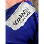 formal dress Vintage sequins ruched bodice swing skirt blue black Size 6 Photo 12