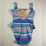 Speedo Vintage  1 Piece Swimsuit Striped Purple Blue White Size 6 Photo 1