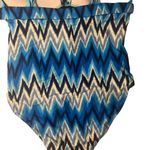 Vince Camuto One Piece Womens Swimsuit Size 12 Swim Multicolor Aztec Plunge Neck Photo 1