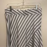 DKNY Womens Flare Maxi Skirt S Small Black & White Diagonal Stripes Waist 32” 34 Photo 1