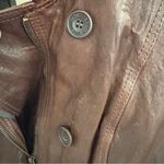 Abercrombie & Fitch BNWT Y2K Mia Leather Jacket Brown Genuine Leather Sz L Photo 6