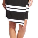 Athleta black and white striped faux wrap Zamora knit skirt Photo 0