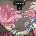 Torrid Top Women’s 2X Dark Floral Boho Whimsigoth Fairycore Grunge Blouse Plus Photo 4