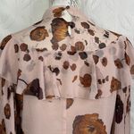 Chelsea28 ‎ Floral Long Sleeve Mock Neck Sheer Blouse Size M Photo 5