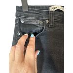 ZARA  Black Raw Hem Shark Bite Skinny Ankle Denim Jeans Women Sz 6 Photo 5