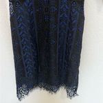 For Love & Lemons  Lyla Eyelash Lace Mini Cocktail Dress V-Neck Blue Black XS Photo 6