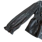 Le Serein Calais Smocked Mesh Long Sleeve Top Shirt Blouse Metallic Small NWT Gray Photo 13