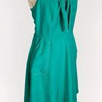 A New Day Women's Tie-Front Emerald Green Sleeveless retro Dress, sz Medium Photo 6