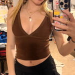 Urban Outfitters  Brown V-Neck Crop Top Photo 0