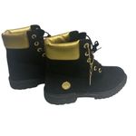 Timberland Women’s Rebolt Boot Black Gold Size 6 Nubuck Suede Leather Lace Up Photo 1