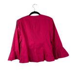 Venus Women's Berry Pink Casual Blazer Top With Ruffle Sleeves Photo 1