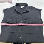 FRNCH Paris Women’s Small Black Sleeveless Button Down Top – Textured Gauze Shir Photo 3