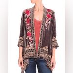 Johnny Was  Meri Velvet Silk Blend Floral Embroidered Open Front Topper Small Photo 1