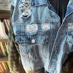 Bridge by GLY  distressed S checked sleeve normcore jean jacket Photo 2