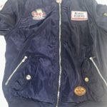 Coca Bella Moto‎ Racing Bomber Jacket – Navy Satin Patch Streetwear Y2K Style Blue Size 4 Photo 11