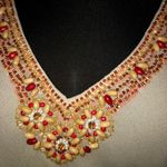 Cache  Beige Plunging Double V Neck Silk Bead Embellished Top Lined $128 NWT New Photo 1