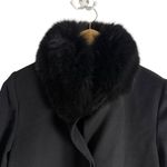 Fleurette Loro Piana Italian Wool Black Fox Fur Trim Collar Coat Size 10 Photo 5