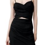 ZARA Black Sweetheart Neck Mid Drift Cutout Spaghetti Strap Mini Dress Photo 2