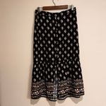 Hollister  Midi Skirt Black Ditsy Floral Ruffle Boho Prairie Cottagecore L Photo 1