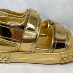 Giuseppe Zanotti NEW  Blabber Gummy Chrome Gold Leather Platform Dad Sandals 36 Photo 0