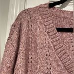 Derek Heart NWT Size M Oversized Cropped V Neck Pointelle Cardigan Lilac Purple Photo 7