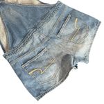 American Eagle Denim Overalls Romper Shorts Blue Size M Shortall Distressed Photo 7