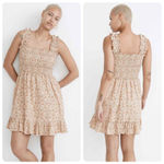 Madewell Lucie smocked tank linen-blend mini dress Photo 10