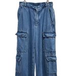 Young Fabulous and Broke  Jeans Womens Small Cargo Pockets Wide‎ Leg Chambray Photo 1
