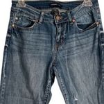 Sincerely Jules  Womens Jeans Size 7  Blue Distressed Relaxed Mid Rise Raw Hem Photo 2