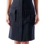 Diane Von Furstenberg Ponte Rana Black Pencil Utility Cargo Full Zip Skirt Sz 2 Photo 2