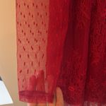 EXPRESS  red lace fairy skater tulle floral long sleeve dress size 10 Photo 8