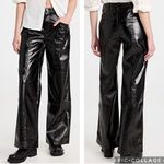 Free People Free People Star Crossed Lovers Faux Leather Straight Leg Pants Black 0 Photo 2