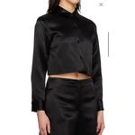 Theory  Cropped‎ Satin Shirt Size Large Photo 1
