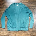 Eileen Fisher • Slouchy Cardigan sweater open teal Tencel silk organic cotton Photo 1
