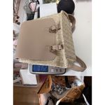 Woven Straw Backpack Beige Faux‎ Leather Trim Buckle Closure Casual Travel Tan Photo 6