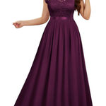 Amazon Miusol NWT Formal Magenta Floral Lace Bridesmaid Party Maxi Dress Photo 0