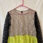 Cheap Monday  Color Block Lace Dress Lime Green Black GrayKnee Length Party S Photo 1