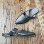 Caslon Leather Metallic Shiny Sandals Flats Slip On Strap Iridescence Holographic minimalist Photo 0