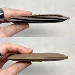 Saint Laurent  YSL Monogram Logo Quilted Grained Leather Card Holder Taupe Gold Photo 7