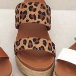 Leopard Vegan Suede Double Strap Espadrille Sandal Multi Size 6 Photo 2
